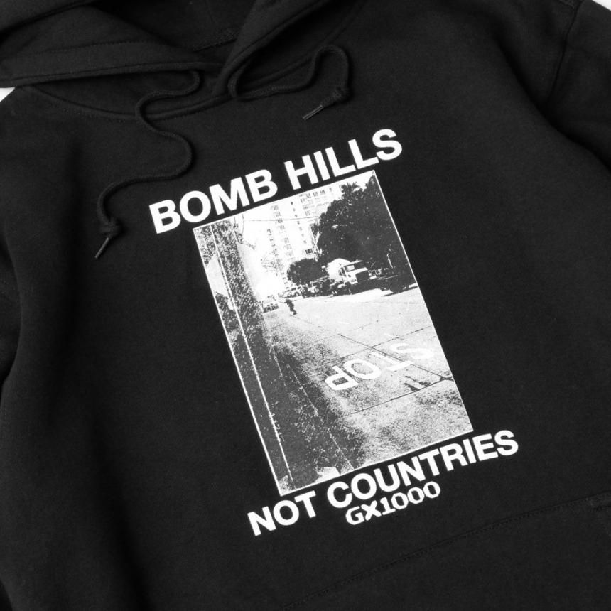 人気が高い  HILLS BOMB GX1000 HOODIE フーディ (ジーエックスセン BLACK / スケートボード