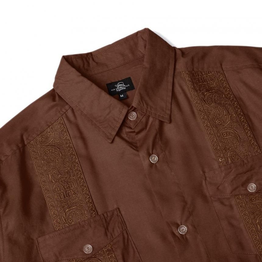 HARDLUCK HL GUAYABERA SHIRT / BROWN (ハードラック キューバ