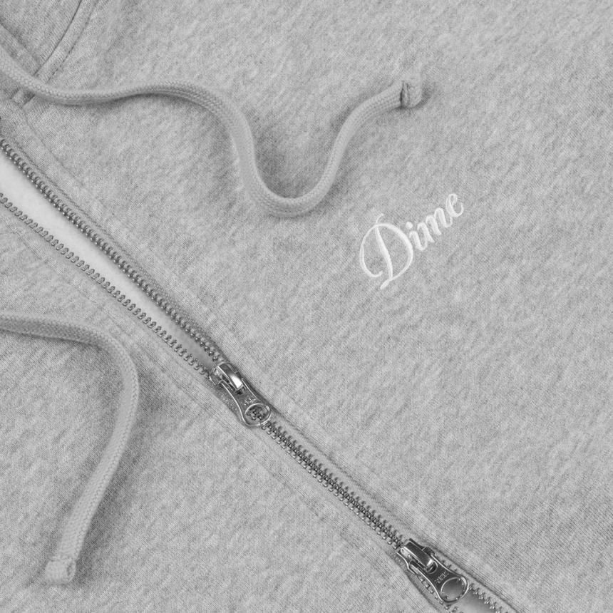 Dime Cursive Small Logo Zip Hoodie / Heather Gray (ダイム Dime Cursive Small Logo Zip Hoodie / Heather Gray (ダイム