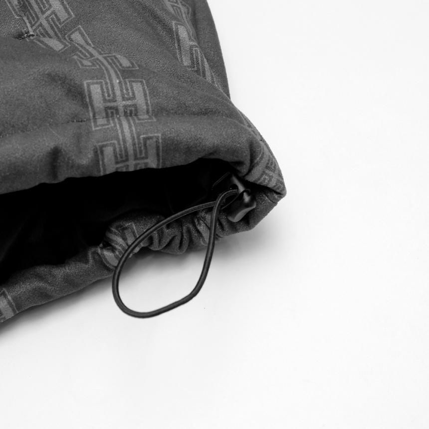 HELLRAZOR H CHAIN SUEDE HOODED DOWN JACKET / BLACK (ヘル HELLRAZOR H CHAIN SUEDE HOODED DOWN JACKET / BLACK (ヘル