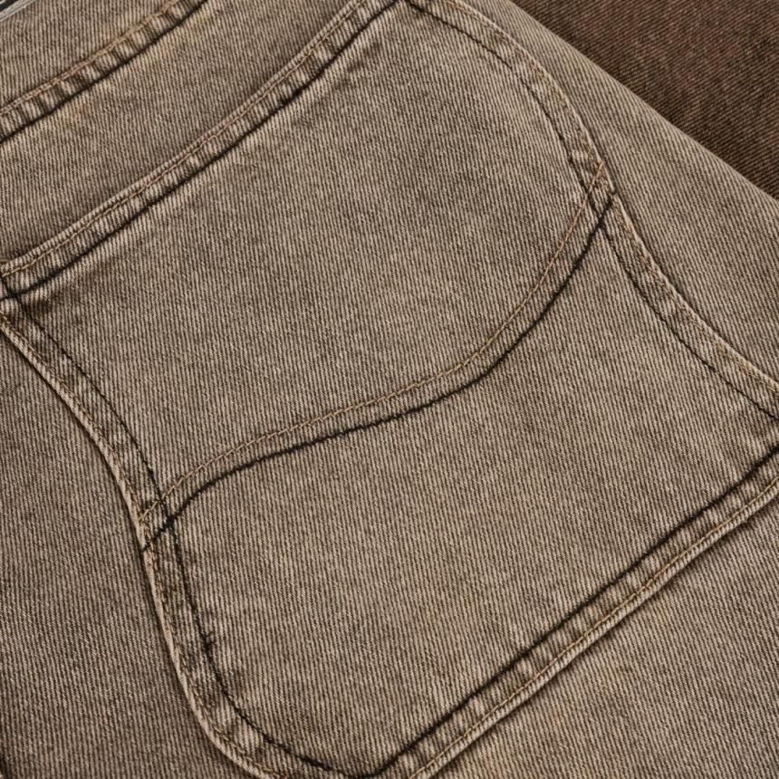 Dime Classic Baggy Denim Pants / Dipped Sandblasted Brown
