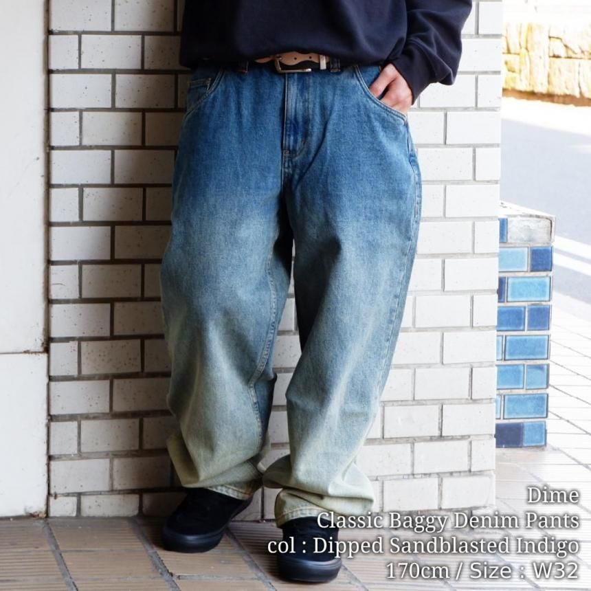 Dime Classic Baggy Denim Pants / Dipped Sandblasted Indigo