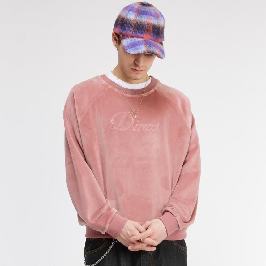 Dime ピンク スウェット XL Dime Cursive Velvet Crewneck / Dusty Pink (ダイム クルー