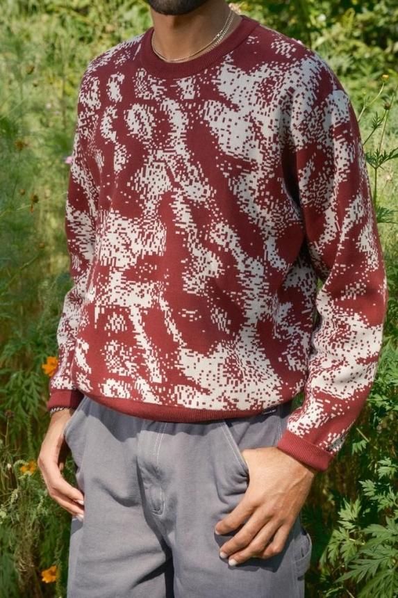 QUASI MOIRE SWEATER / RHUBARB (クアジ ニットセーター