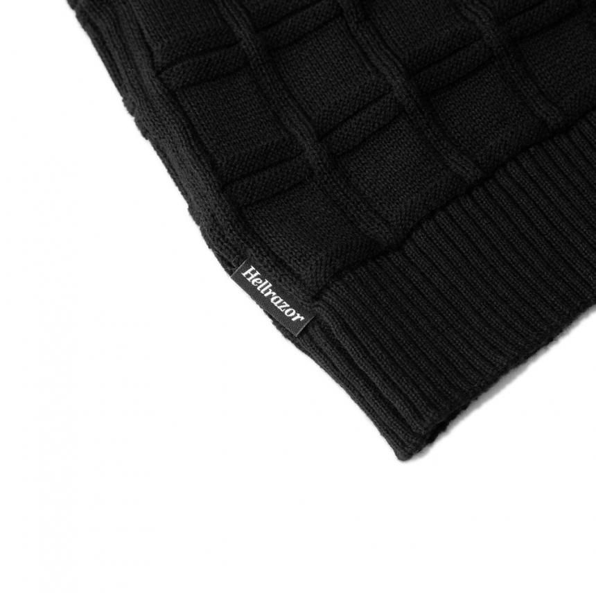 HELLRAZOR SQUARE S/S BUTTON KNIT / BLACK (ヘルレイザー 半袖