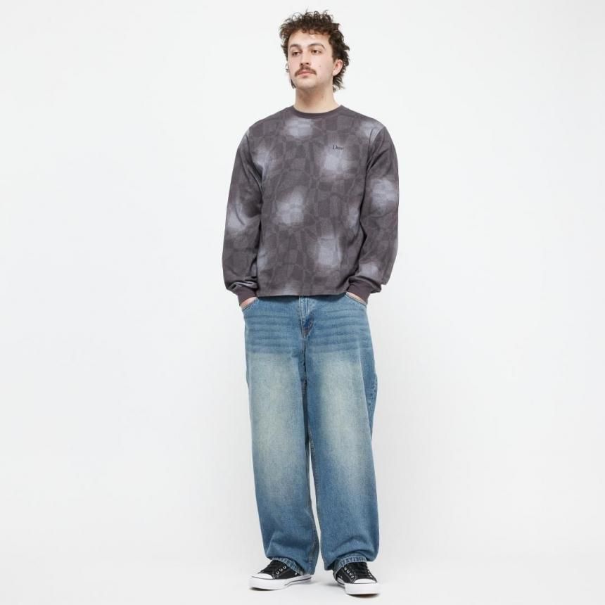Dime Abstract L/S Shirt / Static Black (ダイム 長袖 Tシャツ