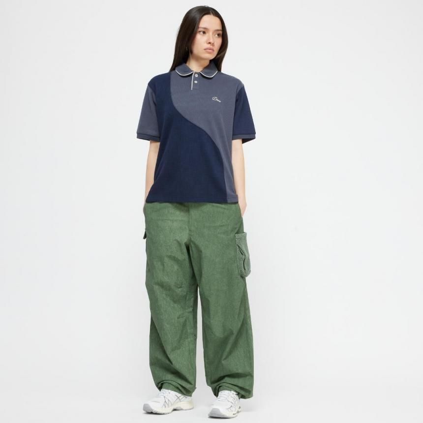 Dime ポロシャツ Dime Waffle Polo/ Indigo (ダイム 半袖ポロシャツ