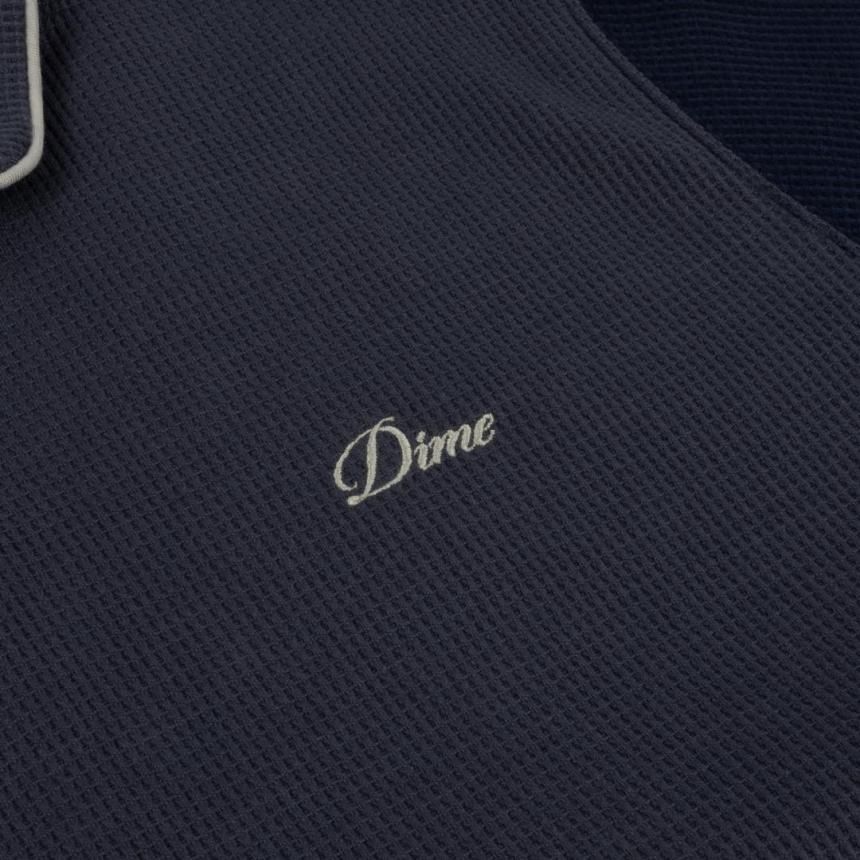 Dime Waffle Polo/ Indigo (ダイム 半袖ポロシャツ