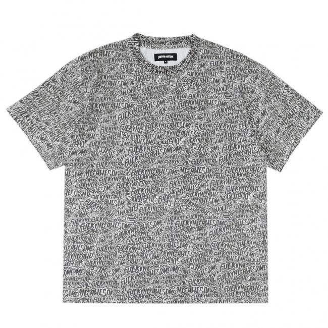 【Fucking Awesome】BURNT STAMP Tシャツ コットン クルーネック FUCKING AWESOME Burnt Sticker Stamp Tee / Aop (ファッキン