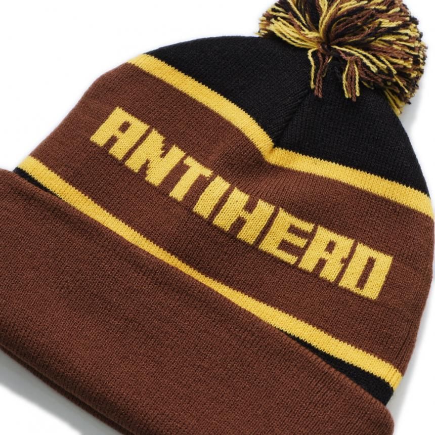 GOLDEN  1978EMBROIDERY ビーニー ANTI HERO ICE COLD POMビーニー | ブラック/ブラウン/ゴールド