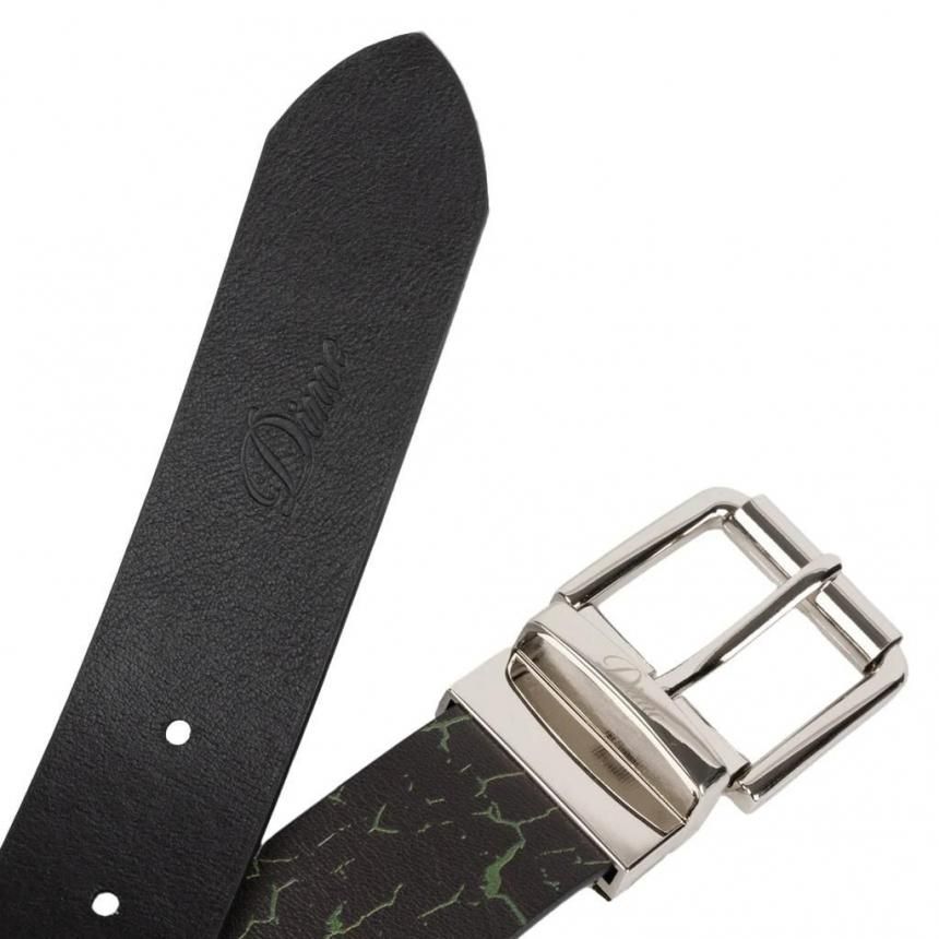 Dime ベルト Dime Checkered Leather Belt / Navy (ダイム ベルト