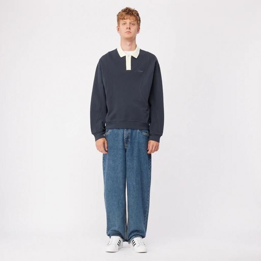 DIME wave rugby スウェット　L Dime Men's Wave Rugby Sweatshirt in Heather Gray Dime