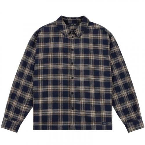 Dime ブラック 長袖シャツ S おう Dime Triple Plaid Shirt / Black (ダイム 長袖 シャツ