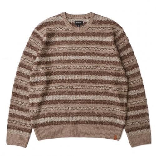 BRIXTON MIDNIGHT CREW SWEATER / MULTI NEUTRAL STRIPE (֥ꥯȥ åȥ󥻡)