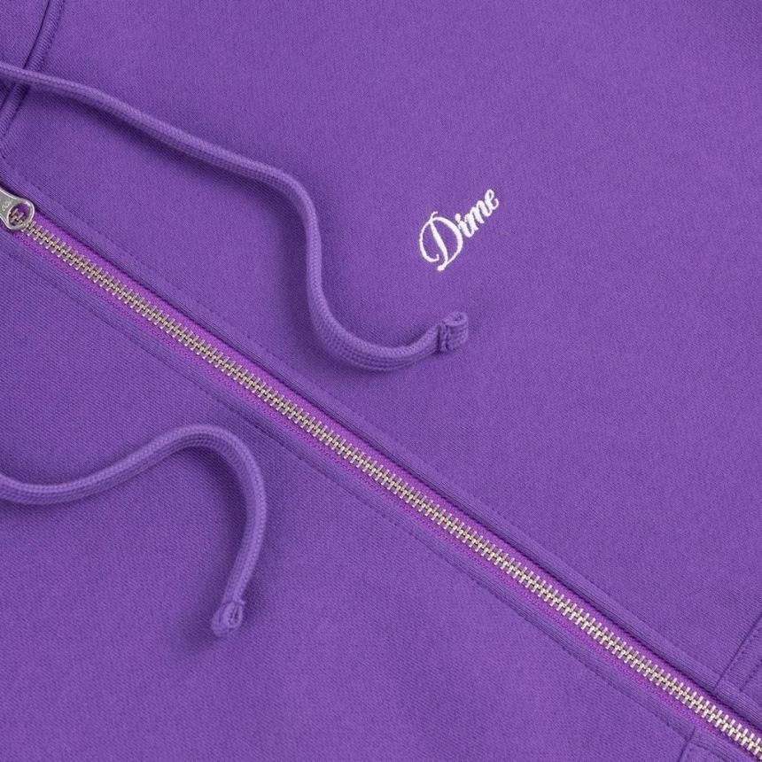 Dime Cursive Zip Hoodie | Dark Purple - HORRIBLE'S PROJECT