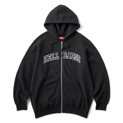HELLRAZOR ARCH LOGO FULL ZIP HOODIE / BLACK (إ쥤 åץաǥ/å)