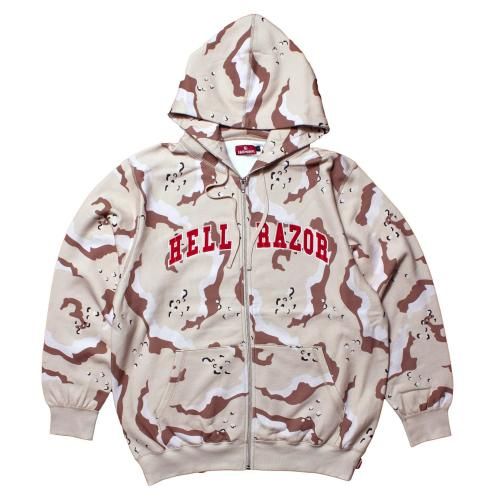 HELLRAZOR ARCH LOGO FULL ZIP HOODIE / DESERT CAMO (إ쥤 åץաǥ/å)