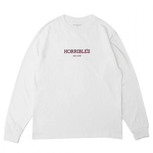 HORRIBLE'S LOGO L/S T-SHIRT / WHITE/RASPBERRY INK (ۥ֥륺 Ĺµ /󥰥꡼ T)