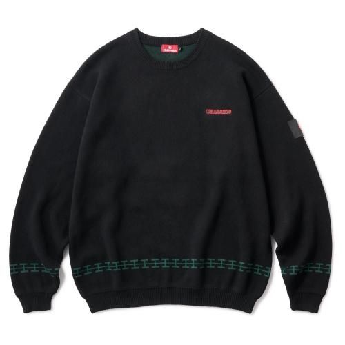 HELLRAZOR ALL TO MY PEOPLE CREW KNIT / BLACK (إ쥤 )