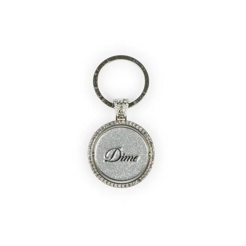 Dime Iced Out Keychain / Silver ( /ۥ)