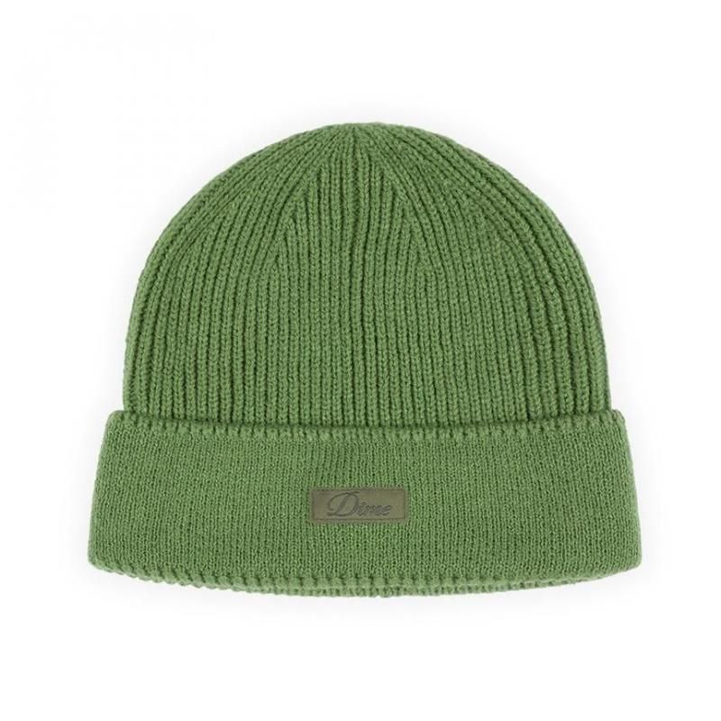 Dime Cursive Rib Beanie | Khaki Green - HORRIBLE'S PROJECT