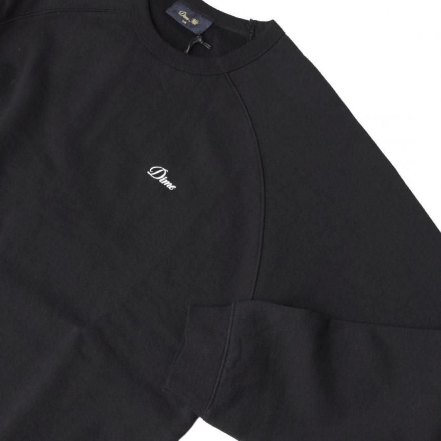 Dime Cursive Small Logo Crewneck | Black - HORRIBLE'S PROJECT