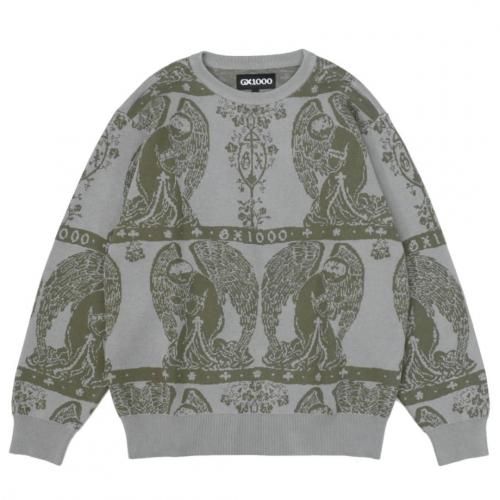 GX1000 JACQUARD KNIT ANGEL SWEATER / GREY/GREEN (å ˥å/)