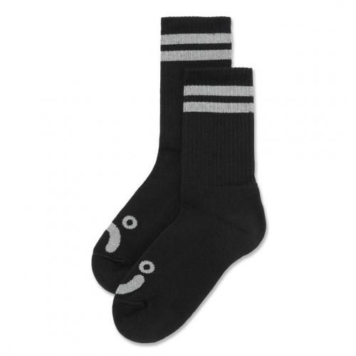 POLAR HAPPY SAD RIB SOCKS / BLACK/HEATHER GREY (ݡ顼 å)