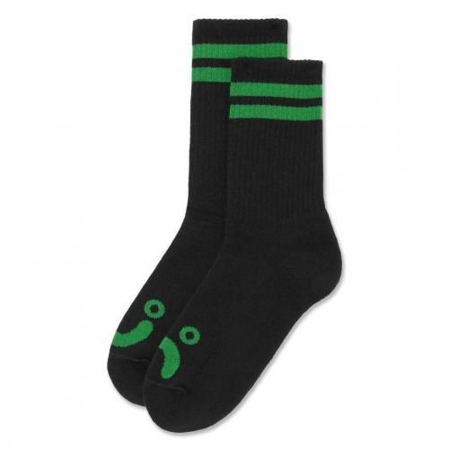 POLAR HAPPY SAD RIB SOCKS / BLACK/GREEN (ݡ顼 å)