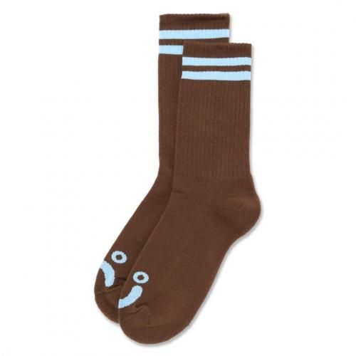 POLAR HAPPY SAD RIB SOCKS / BROWN/BLUE (ݡ顼 å)