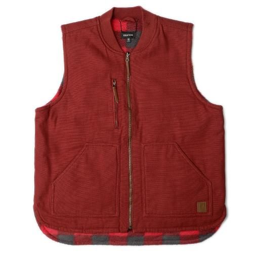 BRIXTON ABRAHAM REVERSIBLE VEST / DARK BRICK/RED BUFFALO PLAID (֥ꥯȥ ٥)