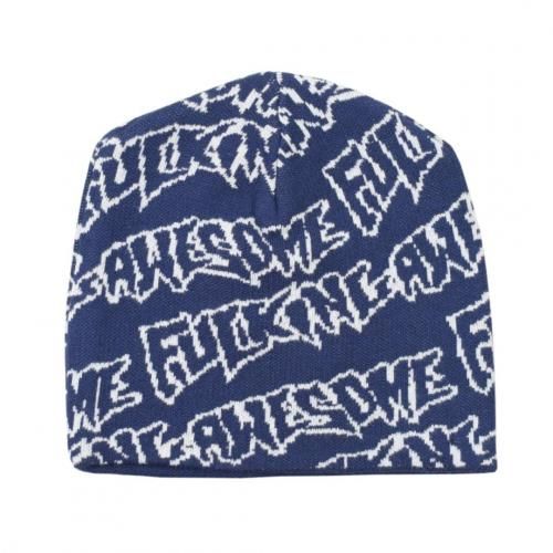 FUCKING AWESOME FA STAMP REPEAT SKULLY BEANIE / NAVY (�ե��å��󥪡����� �ӡ��ˡ�����å�)