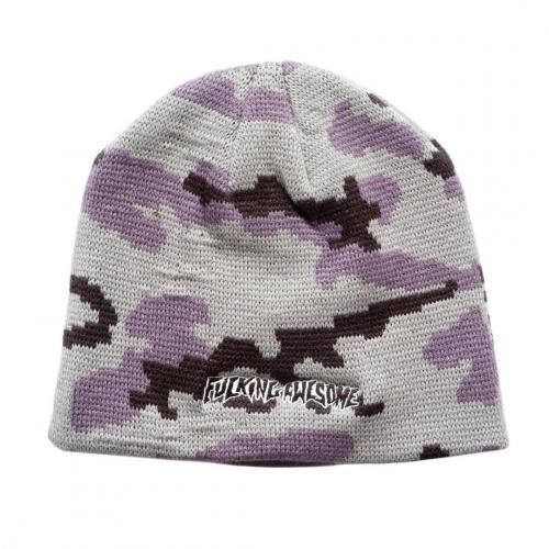 FUCKING AWESOME EMBROIDERED STAMP LOGO SKULLY BEANIE / BLUE/CAMO (�ե��å��󥪡����� �ӡ��ˡ�����å�)