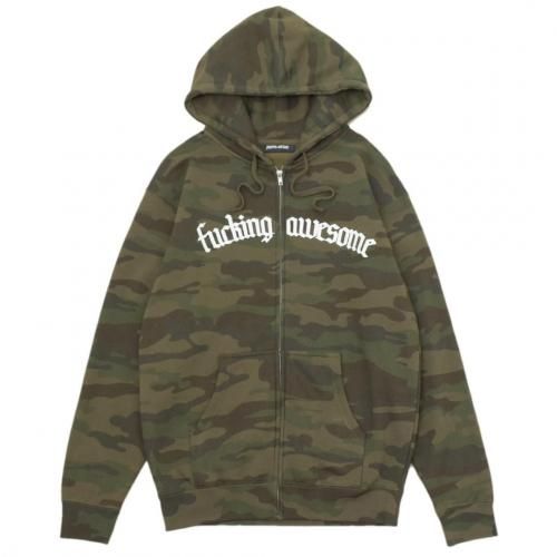 FUCKING AWESOME BLACKLETTER LOGO ZIPPED HOODIE / CAMO (�ե��å��󥪡����� ���åץա��ǥ���)