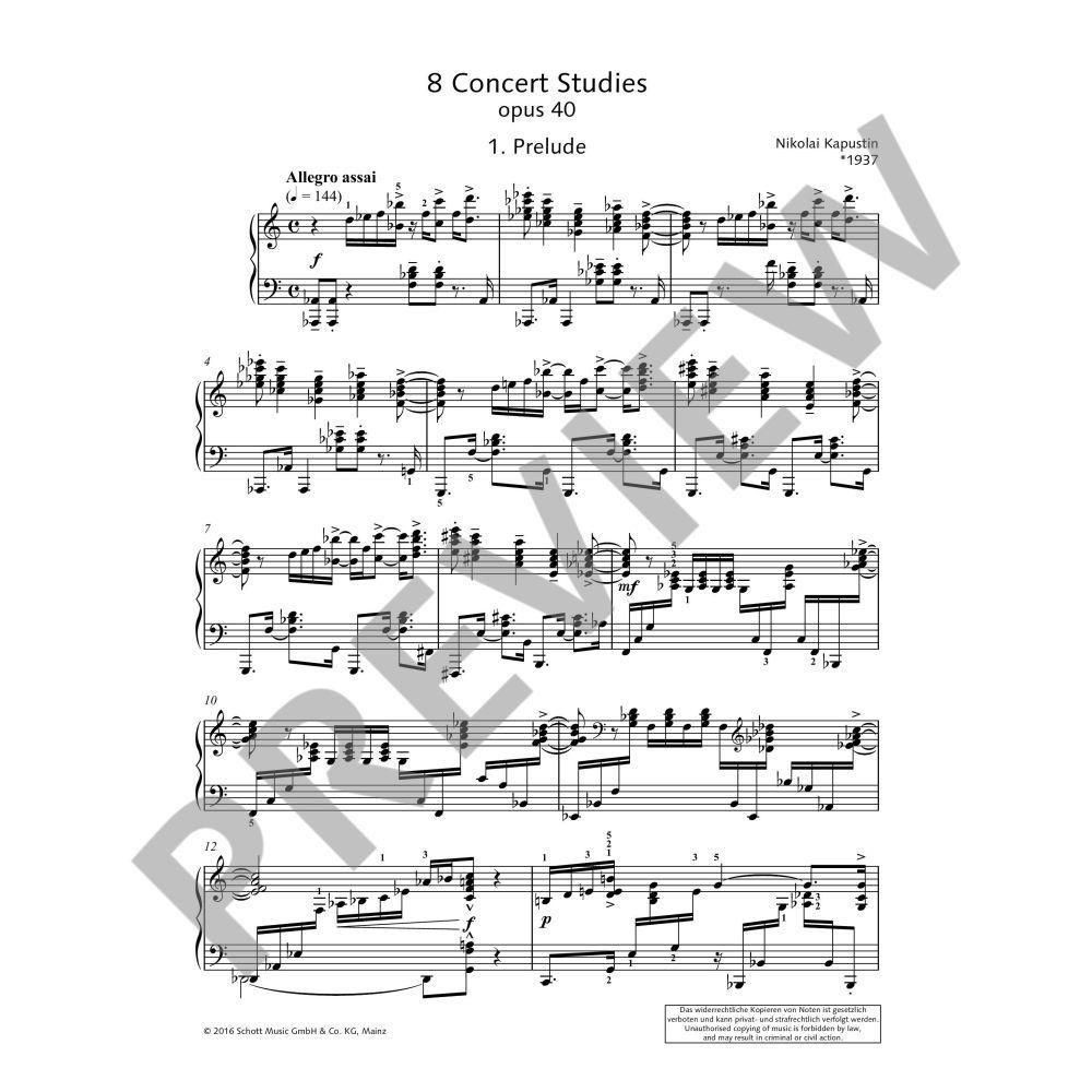 ピアノ／カプースチン：8つの演奏会用練習曲 op. 40 - Bremen