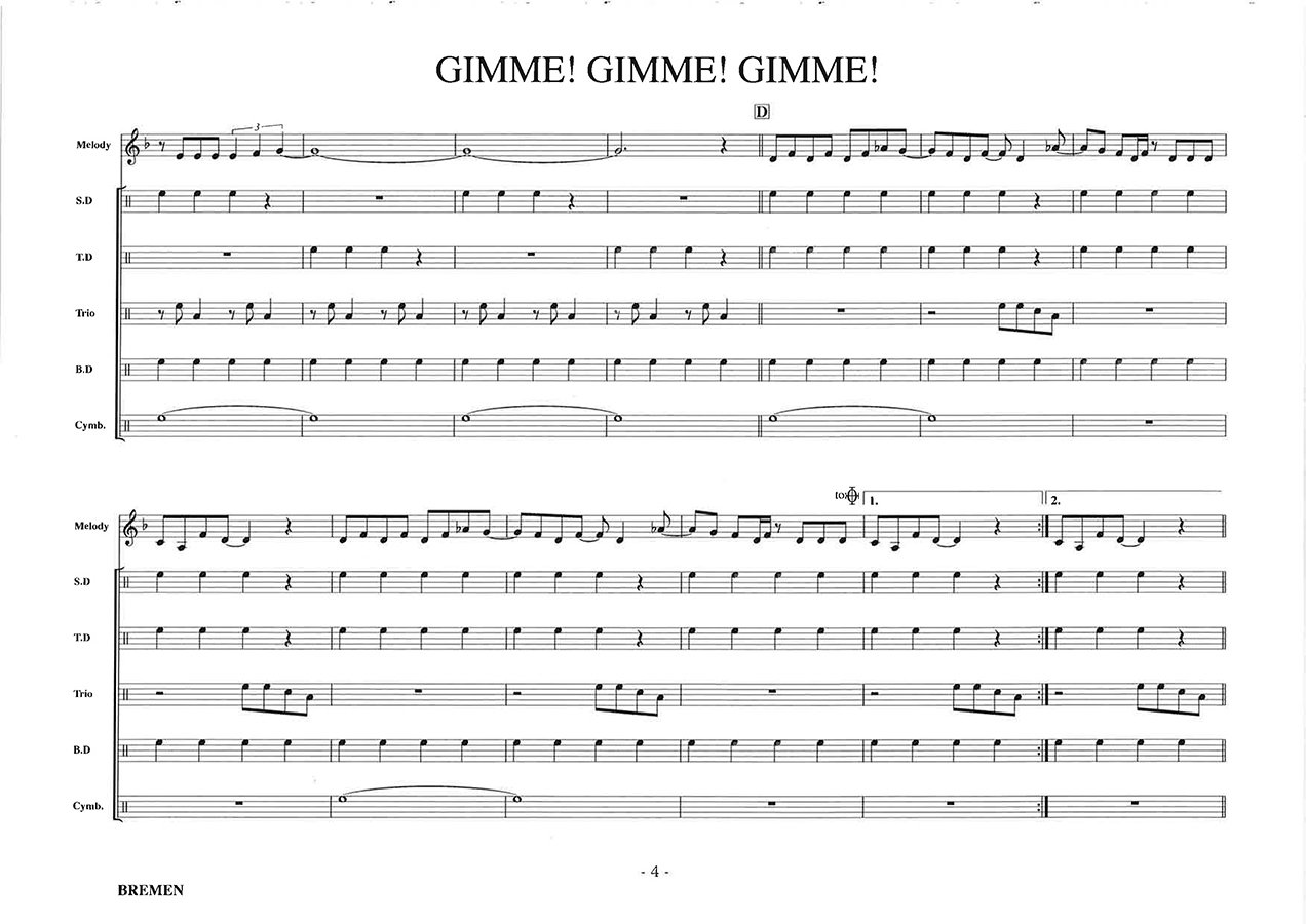 Gimme! Gimme! Gimme! (A Man After Midnight) sheet music for voice, piano or guitar v2
