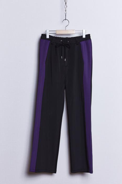 PARADOX×million dollar orchestra LINE JERSEY PANTS(BLACK× PURPLE