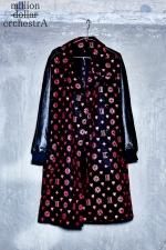 leather sleeve trench coat(hell monogram)