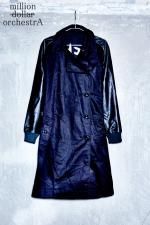 leather sleeve trench coat(BLACK)