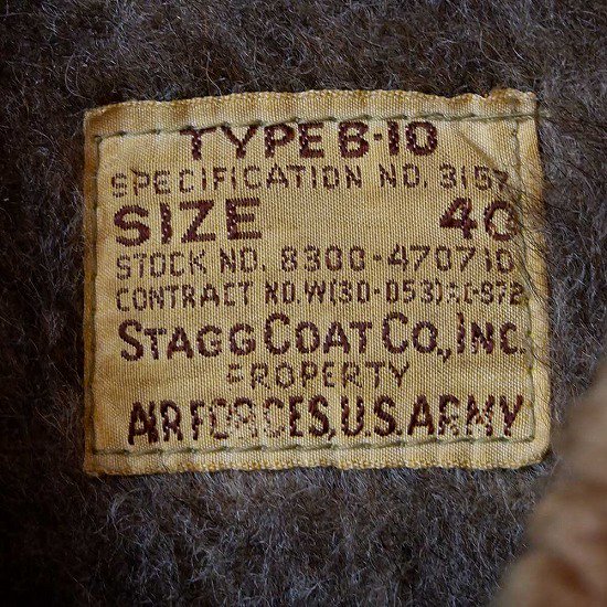 B-10 フライトジャケット（1940年代）サイズ40 STAGG COAT CO.,INC