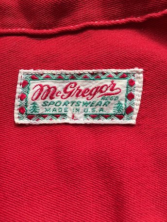 1940s Mcgregor マクレガー・赤レーヨンシャツ