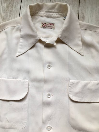 1950s初期・ヴィンテージレーヨンシャツ（白）