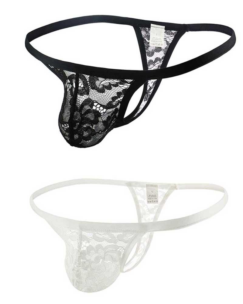 メンズ下着 セクシーLace Thong もっこりレースTバック メンズランジェリー、メンズ下着 Angelleアンジュレ シックな雰囲気まとったネットTバック ブラック メンズショーツ ZD0026BK