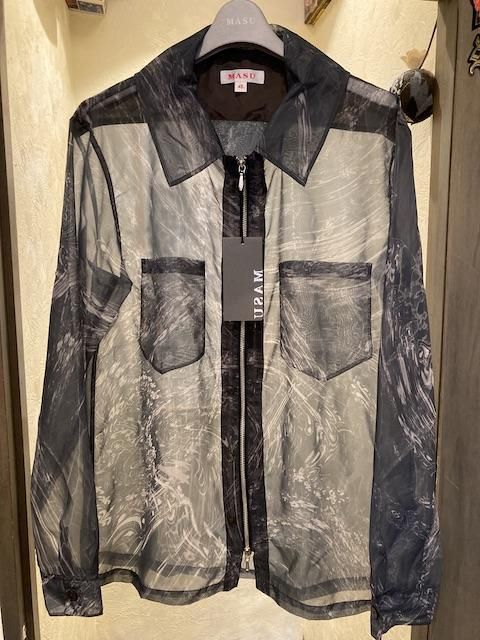 MASU ZIP-UP MARBLE BANDANA SHIRTsize44 - シャツ