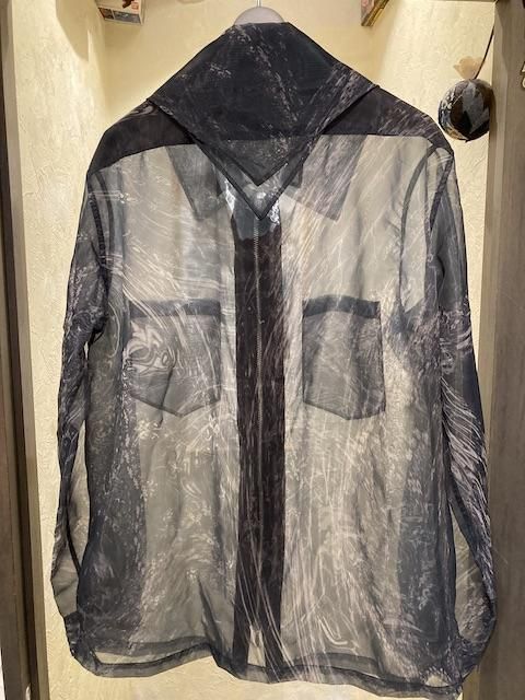 MASU ZIP-UP MARBLE BANDANA SHIRT -BLK- [高密度メッシュ