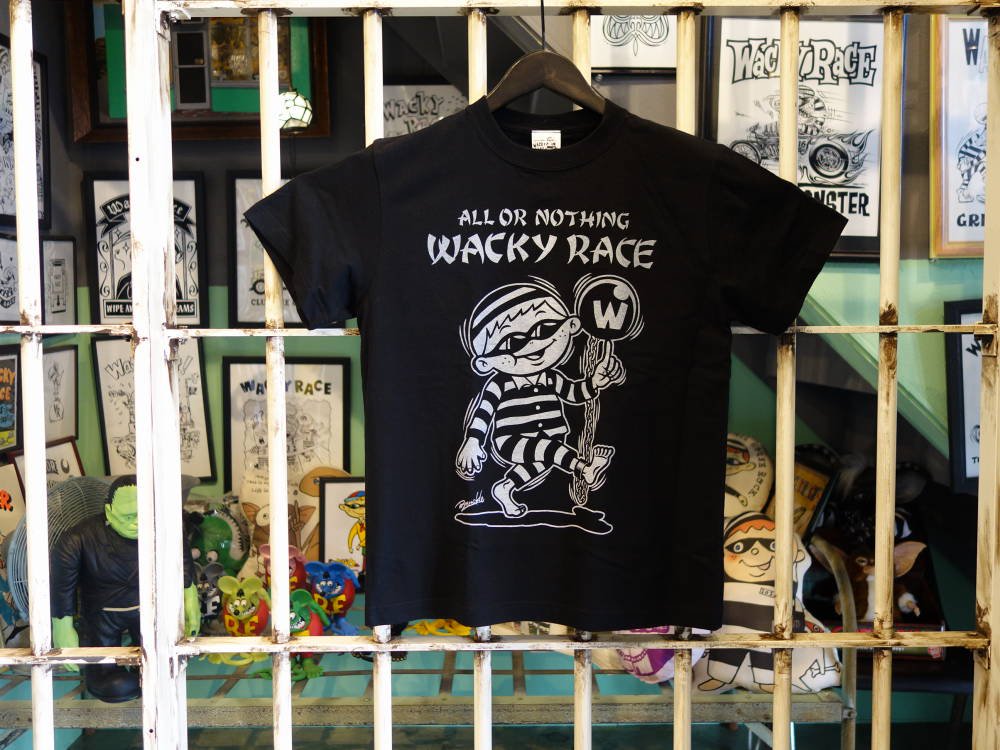 鉄球ワキゾウ Ｔシャツ（ブラック）　 WACKY RACEオリジナル Tシャツ