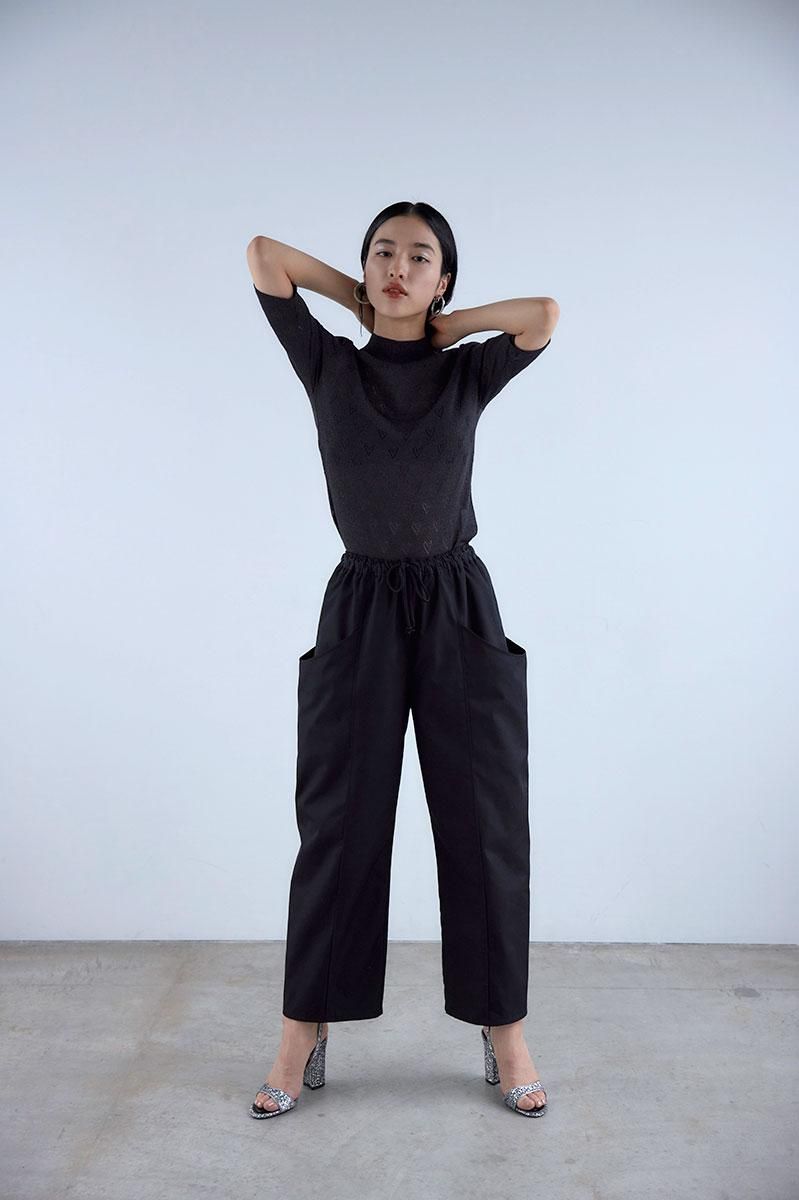 meer.／BIG POCKET NYLON PANTS(BLK)