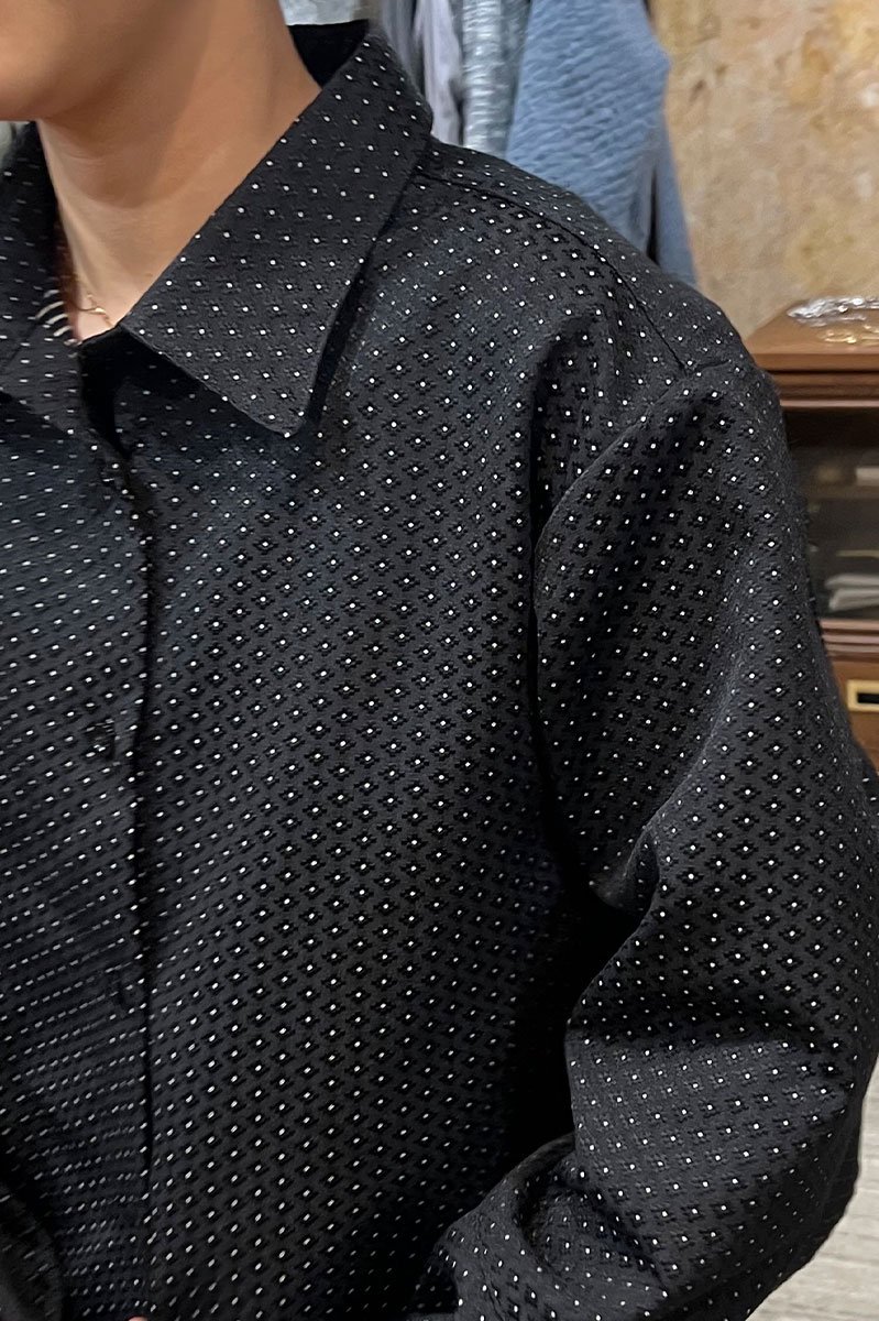 FLOWER JACQUARD SHIRT /BLK - MEER.