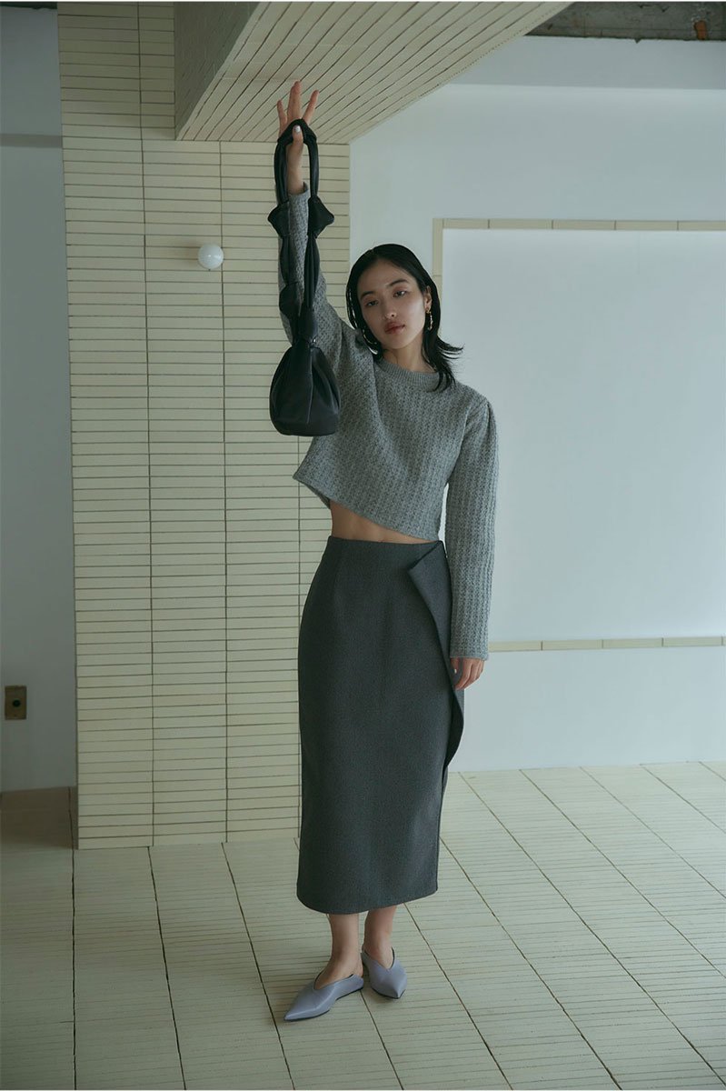 MEERMEER. PUFF SHOULDER WOOL KNIT TOP - ニット/セーター