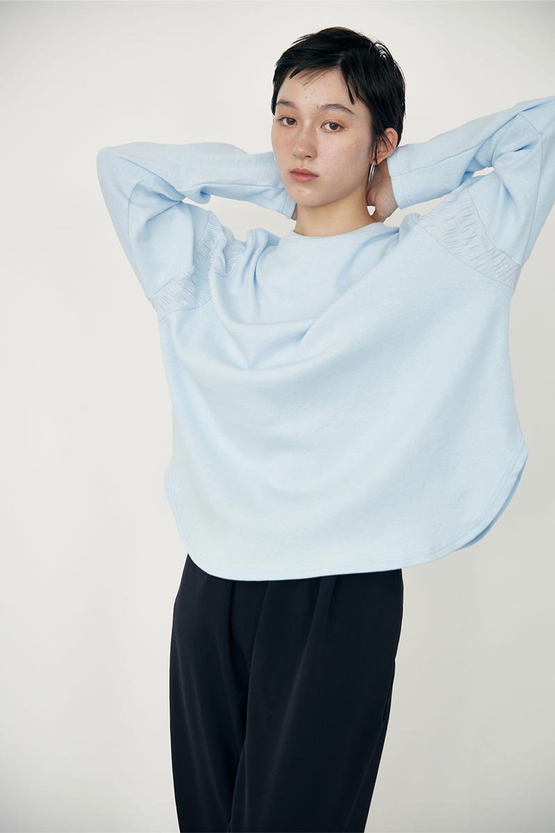 SHOULDER SHIRRING TOP /BLE